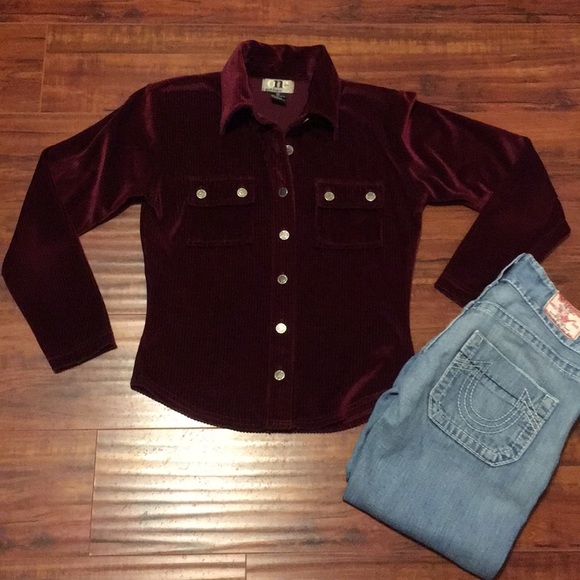 ONE Activewear Corduroy Button Down Shirt/Jacket - Picture 3 of 8